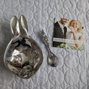 Mariposa Bunny Porringer and Spoon Set NEW